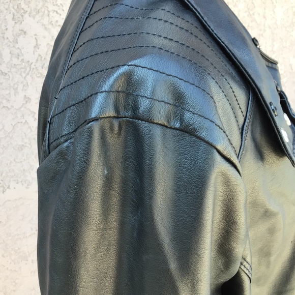 Black Faux Leather Jacket - Picture 10 of 11